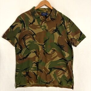 Polo Ralph Lauren Camo Classic Fit Shirt Mens L Short Sleeve Cotton Logo Preppy
